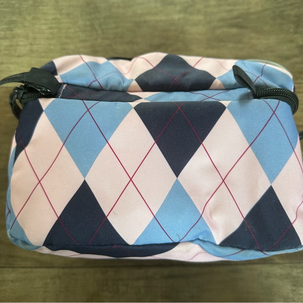 LL Bean flip top lunch pail/tote argyle - Picture 2 of 9